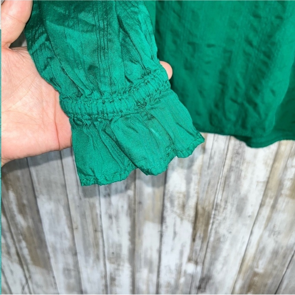 Loft Kelly Green Popover Blouse - Picture 3 of 5